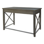 Rustic Farmhouse Writing Desk in Grey Wash with X-Panel