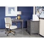 Rustic Farmhouse Writing Desk in Grey Wash with X-Panel
