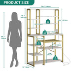 Scaffale da forno e supporto per microonde da cucina da 40, stazione caffè, porta vino e ripiani multiuso