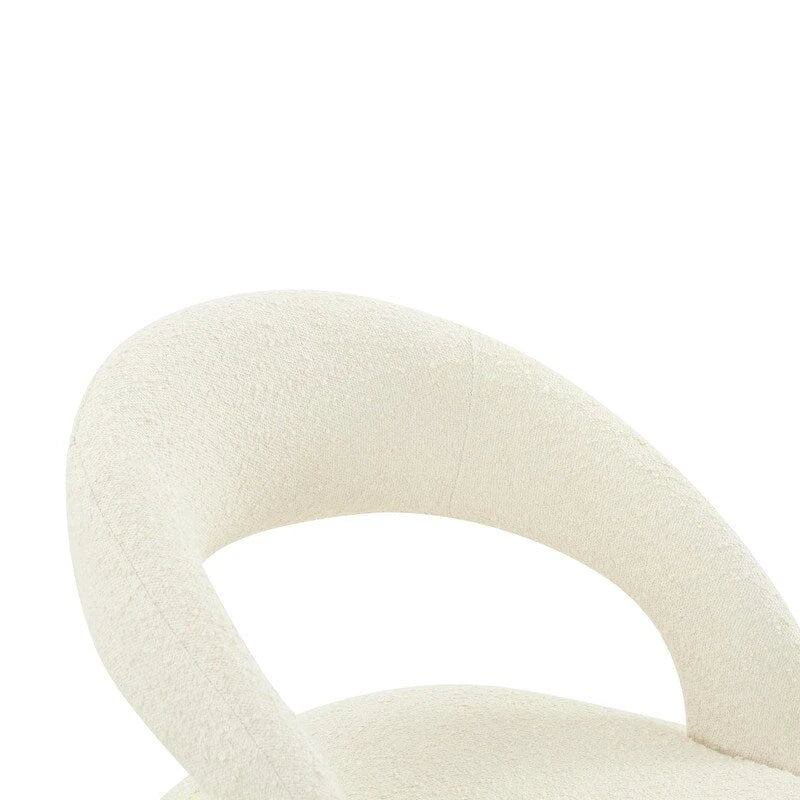 Boucle Upholstered Dining Chair with Stainless Steel Legs