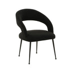 Boucle Upholstered Dining Chair with Stainless Steel Legs