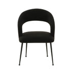 Boucle Upholstered Dining Chair with Stainless Steel Legs