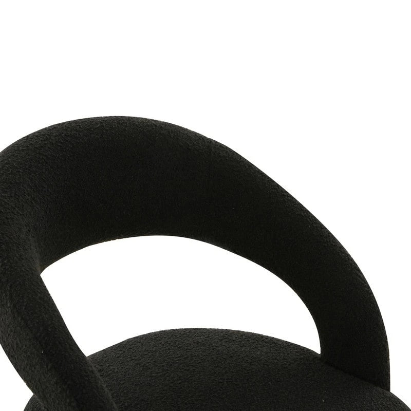 Boucle Upholstered Dining Chair with Stainless Steel Legs