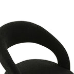 Boucle Upholstered Dining Chair with Stainless Steel Legs