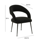 Boucle Upholstered Dining Chair with Stainless Steel Legs