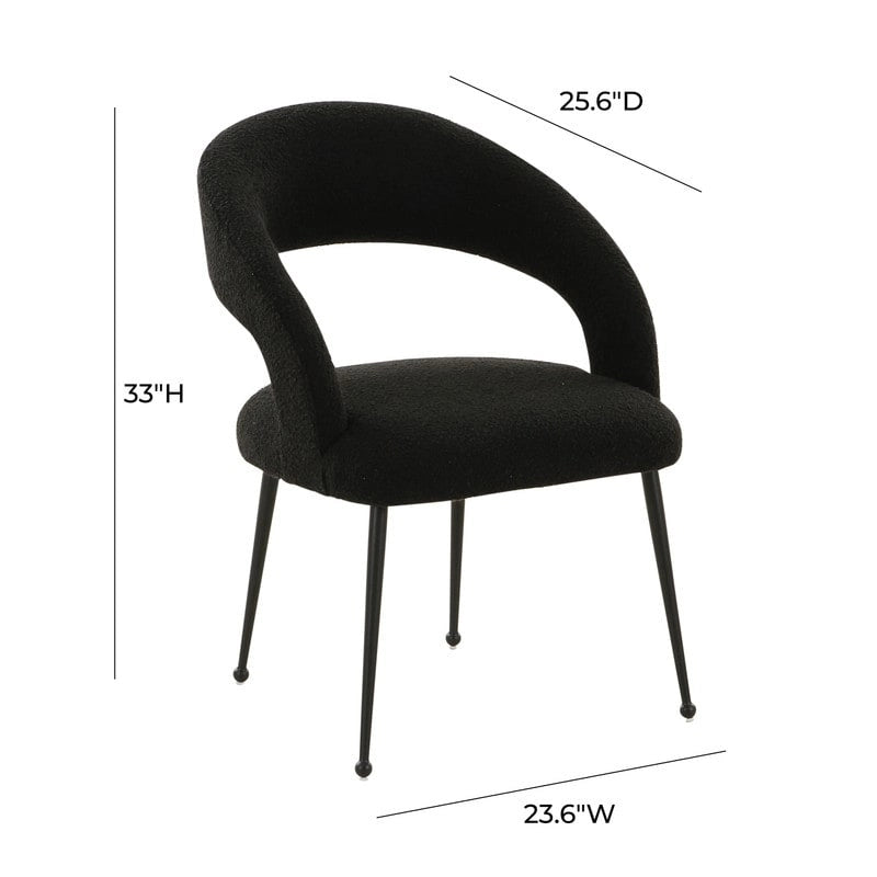 Boucle Upholstered Dining Chair with Stainless Steel Legs