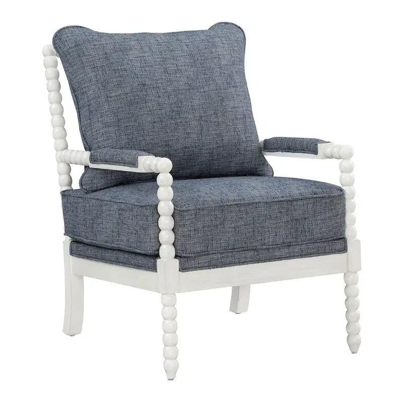 Classic Spindle Accent Chair with Distressed Wood Frame