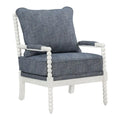 Classic Spindle Accent Chair with Distressed Wood Frame