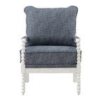 Classic Spindle Accent Chair with Distressed Wood Frame