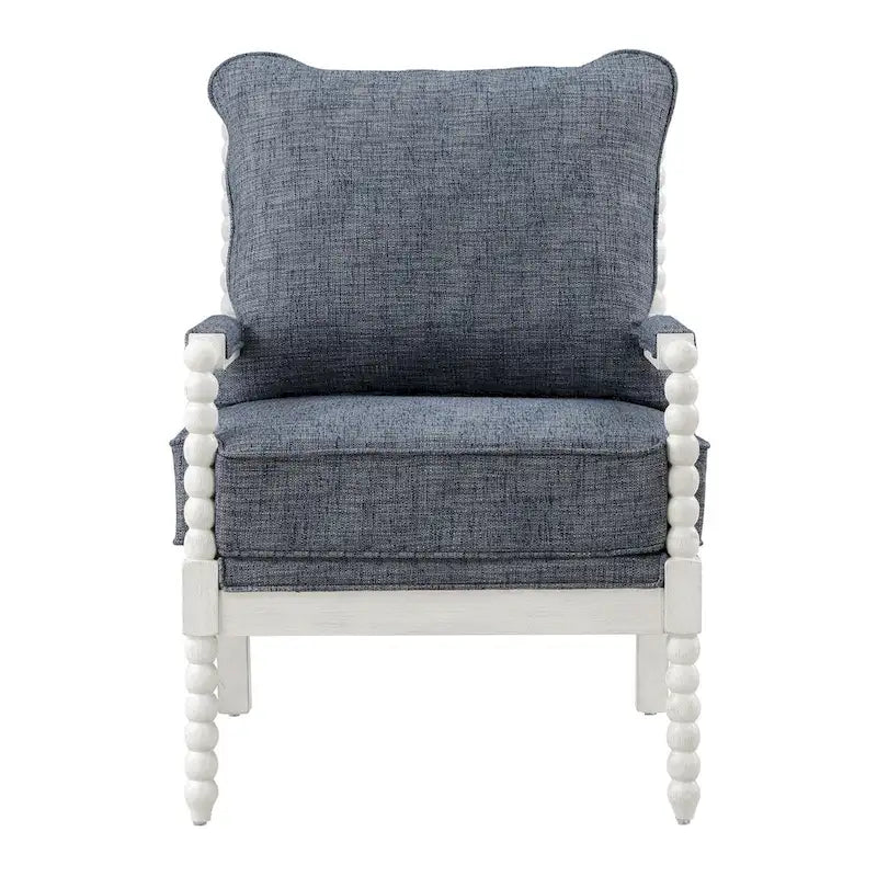 Classic Spindle Accent Chair with Distressed Wood Frame