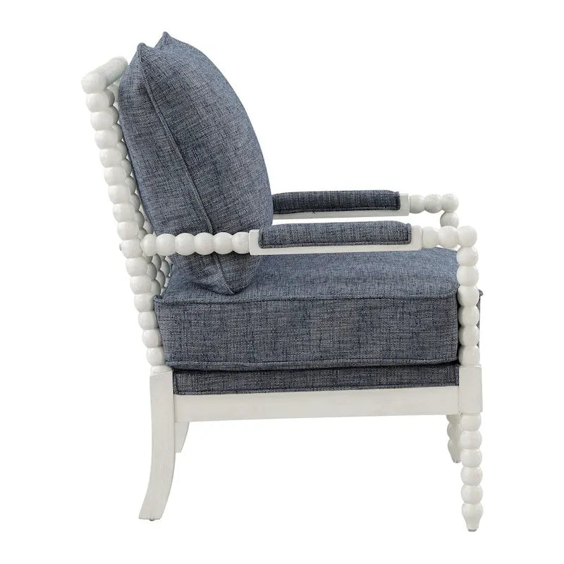 Classic Spindle Accent Chair with Distressed Wood Frame