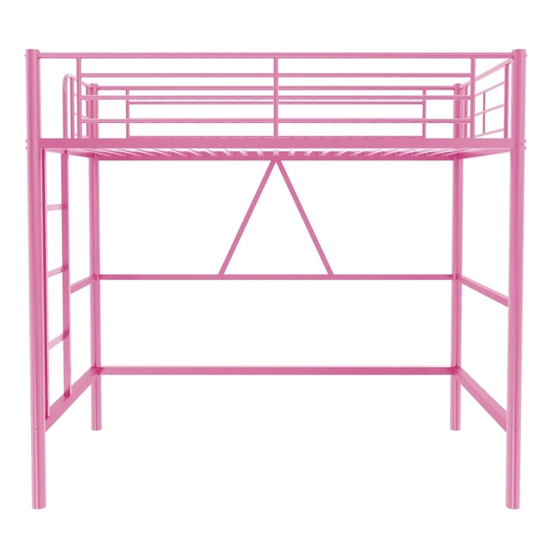 Metalen hoogslaperframe voor een eenpersoonsbed, extra stevig, met volledige valbeveiliging en verwijderbare trap voor kinderen en volwassenen