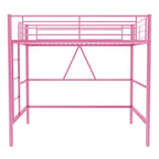 Metalen hoogslaperframe voor een eenpersoonsbed, extra stevig, met volledige valbeveiliging en verwijderbare trap voor kinderen en volwassenen