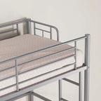 Metalen hoogslaperframe voor een eenpersoonsbed, extra stevig, met volledige valbeveiliging en verwijderbare trap voor kinderen en volwassenen