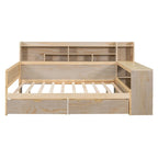 Wooden Full Size Daybed with Storage Shelves