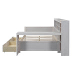 Wooden Full Size Daybed with Storage Shelves