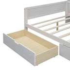 Wooden Full Size Daybed with Storage Shelves