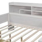 Wooden Full Size Daybed with Storage Shelves