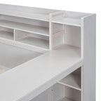 Wooden Full Size Daybed with Storage Shelves