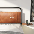 Metal Bed Frame with Upholstered Headboard, Wireless Charging and USB A & USB C & LED Light