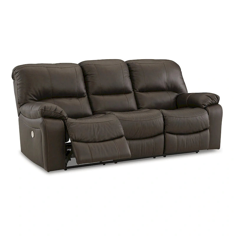Canapé inclinable électrique marron avec port USB et similicuir