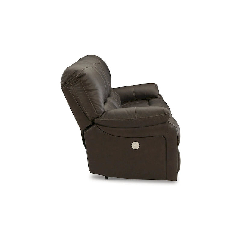 Canapé inclinable électrique marron avec port USB et similicuir