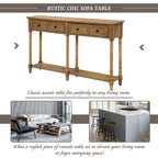 Console Table Sofa Table Easy Assembly with Two Storage Drawers and Bottom Shelf for Living Room, Entryway