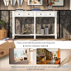 Console Table Sofa Table Easy Assembly with Two Storage Drawers and Bottom Shelf for Living Room, Entryway