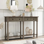 Console Table Sofa Table Easy Assembly with Two Storage Drawers and Bottom Shelf for Living Room, Entryway