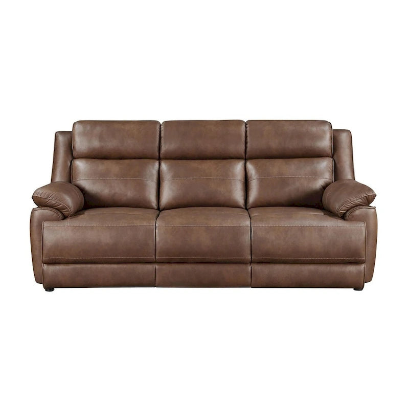 Dark Brown Padded Arm Sofa