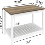 Farmhouse Coffee Table with Storage Shelf