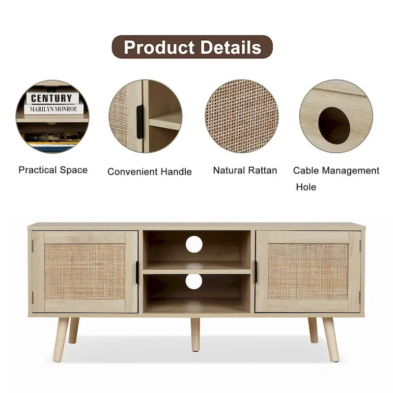 47 Modern TV Stand Entertainment Center Media Console Table for up to 65 TV - 47 inches in width