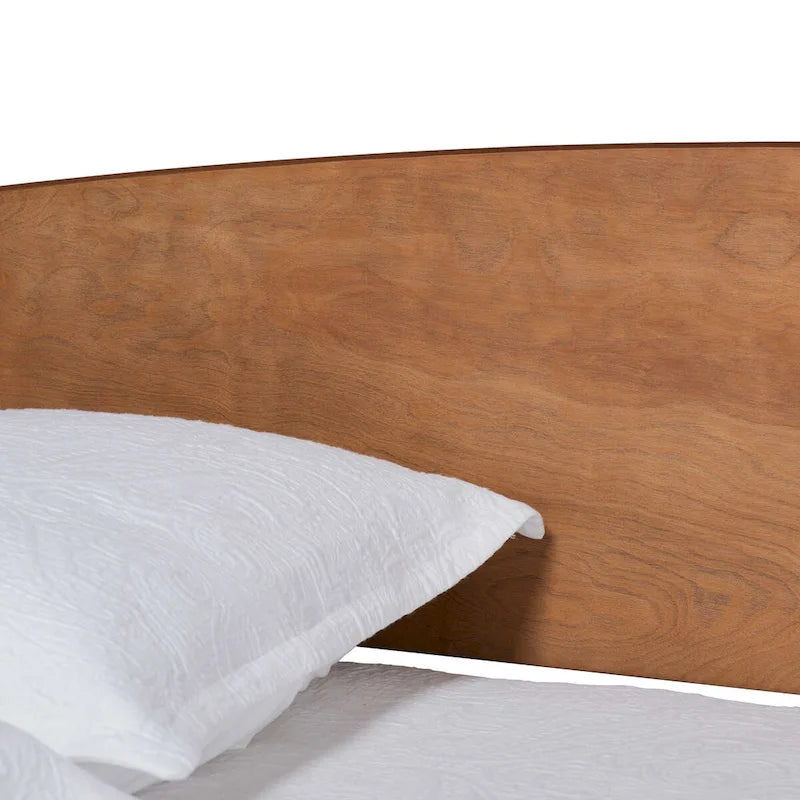 Modern Ash Walnut Finished Wood Full Size Daybed with Trundle