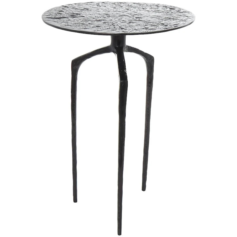 Aluminum Metal Geometric Slim Textured Side End Accent Table - Silver, Gold or Gray