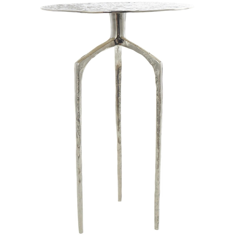 Aluminum Metal Geometric Slim Textured Side End Accent Table - Silver, Gold or Gray