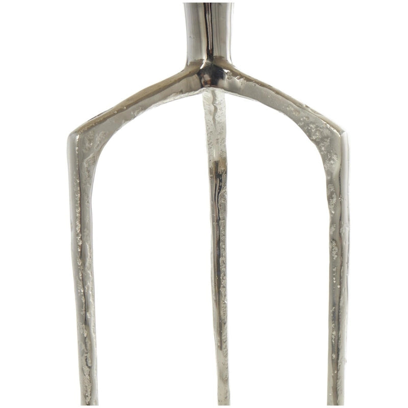 Schmaler geometrischer Beistelltisch aus strukturiertem Aluminium - Silber, Gold oder Grau