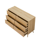 Schlafzimmerkommode, 6 Schubladen mit Wellenfront, Holzkommode für Kinderzimmer und Wohnzimmer
