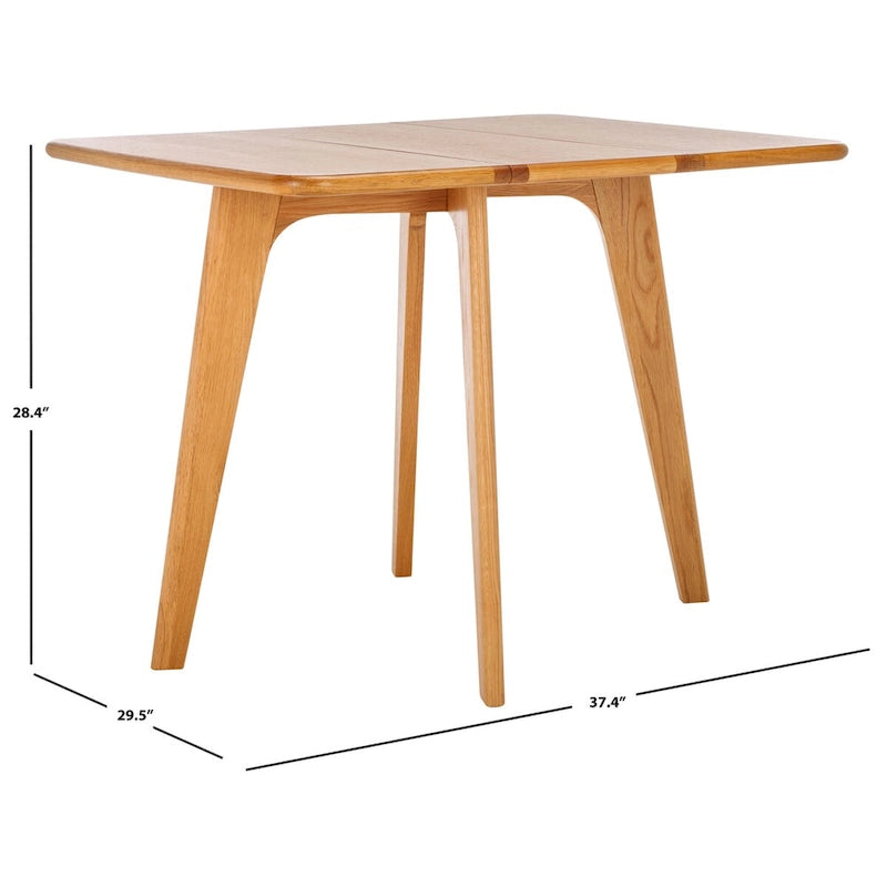 Natural Oak Gateleg Extendable Dining Table with Tapered Legs